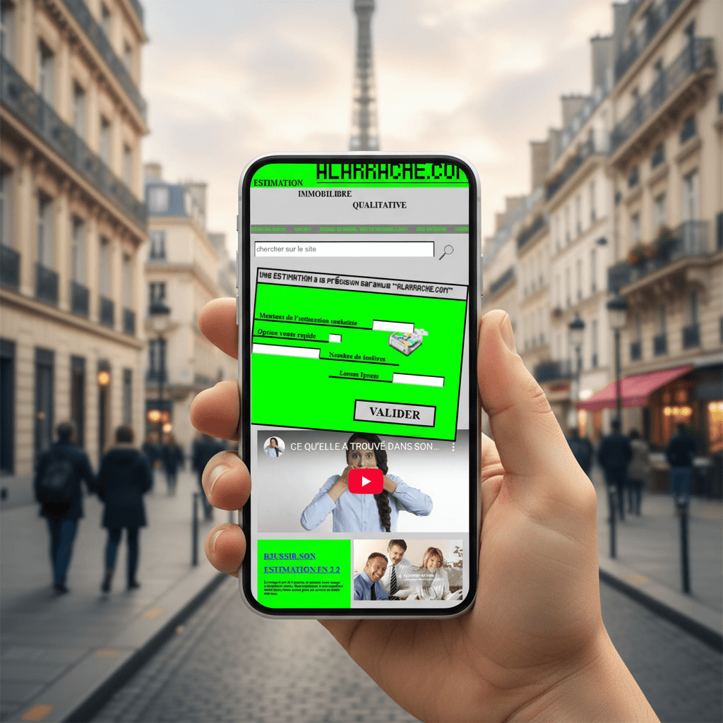 Visualisation sur mobile d'un des trois sites volontairement "ratés" conçus par Kaleidos pour la campagne MeilleursAgents, démontrant la spécificité du responsive design pour une expérience contrôlée.